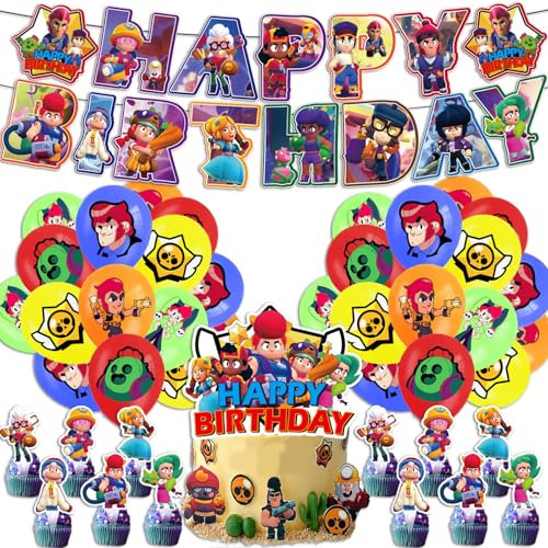 32 Geburtstags Deko,Geburtstagsdeko,PartySet,Geburtstag Party Set,Banner,Tortendekoration,Luftballon