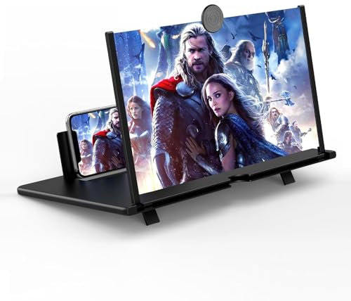 SagTuol Amplificador de Pantalla para movil, Lupa para móvil 20 Pulgadas, 3D HD Amplificador Pantalla movil para Ver películas y vídeos para Todos los Smartphones (Negro)