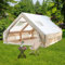 Jaxguom Aufblasbares Gampingzelt mit Kaminöffnung & Dachfenster, Glamping Zelt für Outdoor, Aufblasbares Zelt aus Wasserdichtem Oxford-Stoff 4 Saison, Fenster & Türen mit Mesh (300x400x210cm)