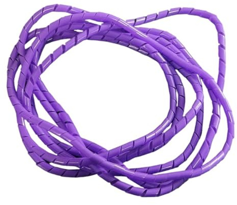 NRBMZYEN Manchon de câble en spirale 6/8/10mm pour câbles - Manchon d'enroulement de câble - Tube de gaine de manchon pour tuyau de faisceau de câbles (Couleur Violette, 6MM_5MÈTRES)