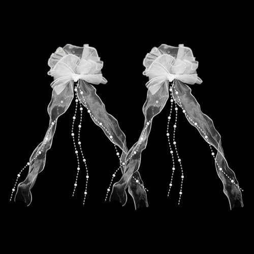 2 Pieces of Drip Protection Candles, Bow-Tie Tassel Hair Rings, Multi-Functional Baptism Candle Accessories, Stylish and Exquisite, Reusable, Communion Candle Decoration.