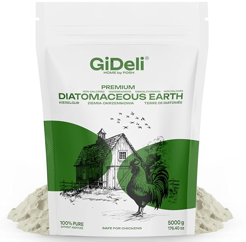 GiDeli Terre de diatomée pour poulets et jardin - Poudre de silicate amorphe à base d'algues fossiles - Haute absorption, comme additif de litière et pour le bain de sable - 5 kg