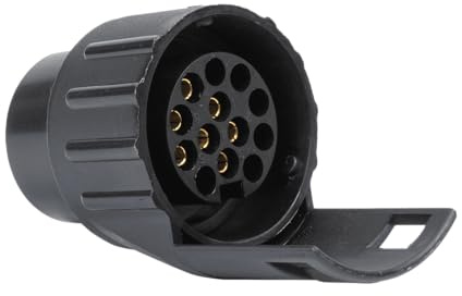 Connecteur de Remorque 7/13 Broches, Adaptateur Électrique Noir en Plastique, Prise Femelle pour Attelage de Véhicule Adaptateur Prise Remorque pour Connecteur de Prise électrique pour Caravane