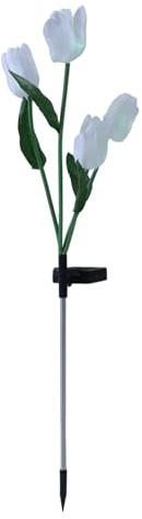 WEKADRIN Lampe Solaire LED Tulipe Artificielle pour Jardin Extérieur Lampe à Piquer Blanche Éclairage Décoratif Paysager Résistant aux Intempéries Lumière Automatique Nocturne Terrasse
