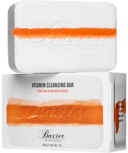 Baxter of California Vitamin Cleansing Bar, Gesichts- und Körperseife mit Aloe Vera und Sonnenblumenöl, mit Zitrus-Moschus-Duft - 198 g
