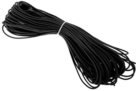 Sharplace Expanderseil 3mm Gummiseil Planenseil Spannseil Elastische Abspannseile Bungee Seil (Schwarz/Weiß) - Schwarz, 30m