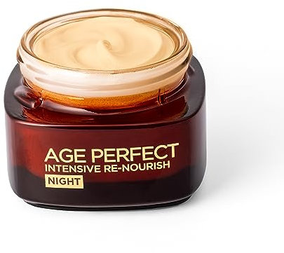 L’Oréal Paris Age Perfect Intensive Re-Nourish Night Cream 50+, Restores Skin Barrier Function, Moisturises and Smooths Skin, Manuka Honey and Calcium B5, 50ml