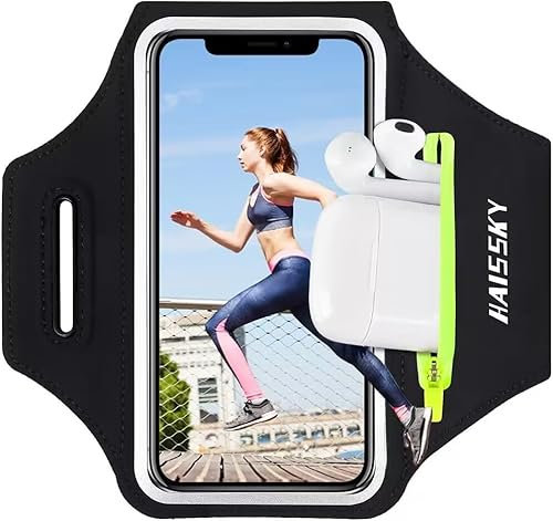 Brazalete Movil Running con Bolsa de Auriculares 6.9 Phone Armband Brazalete Deportivo para Correr para iPhone 16 15 14 13 11 Pro MAX Samsung S25/S24/A56/A55 Funda Correr Movil Porta Telefono Brazo