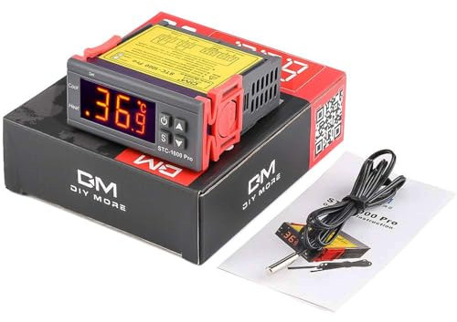 diymore STC-1000 Pro Controlador de temperatura AC 220 V Termostato digital multiusos Calibración de temperatura con Sonda de Sensor NTC para Fermentación Hatch Freezer Calefacción y Enfriamiento