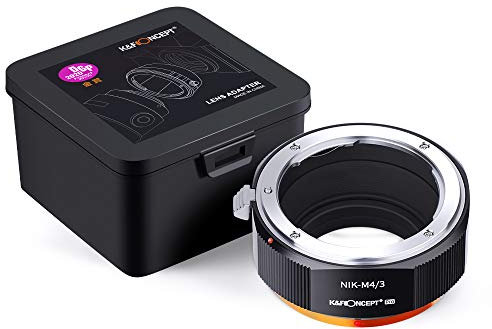 K&F CONCEPT - Adaptador de Lentes, NIK-M4/3 Compatibles con Objetivos Lentes con Montura F, Nikon F/AI y Cuerpos de Cámara M4/3,Cámara Olympus Panasonic Leica
