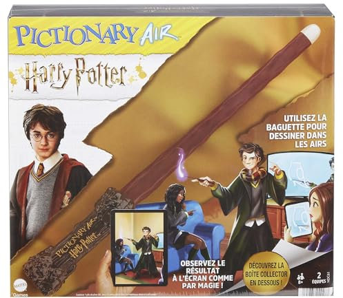Mattel Games Pictionary Air Harry Potter, Jeu De Société Familial pour Enfants Et Adultes, Jeu De Dessin avec Une Baguette Magique, Version Française, Jouet pour Enfant de 8 Ans et Plus, HDC61