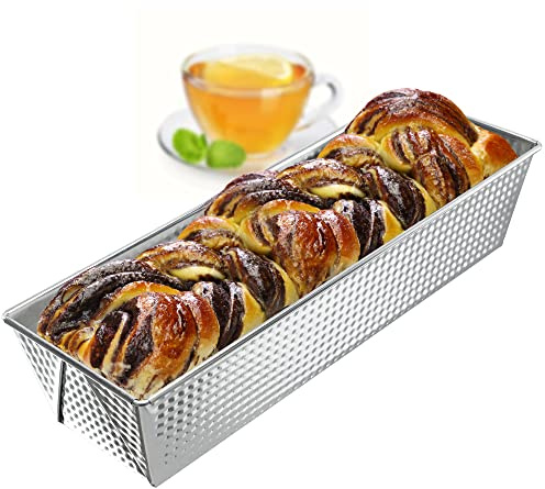 KADAX Baking Tin, Non-Stick Coated Sheet Metal Loaf Tin, Oblong Baking Tray in Various Sizes, Oven Narrow Loaf Pan for Bread, Brownie (35 x 12 cm, Silver)