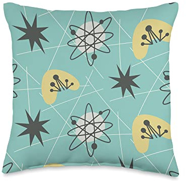 Mid Century Modern, Atomic Retro Boomerang, Vintage Style Throw Pillow