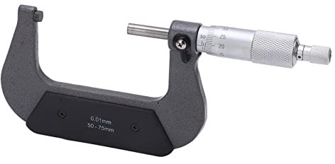 Micrómetro Exterior Juego de Herramientas de Maquinista de Precisión Profesional Premium, Micrómetro Superficie de Aleación Estable Medición Precisa Micrómetro (Upper Type 50-75/0.01mm)