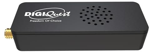 Digiquest Decodificador digital terrestre Stick Retro TV X2O, negro, ahorra espacio, ideal para TV de pared, alimentación USB: ahorra energía y aprovecha la alimentación de la TV