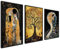 ag.art deco Poster Set 50x70 | 3x Bilder mit Schwarz Rahmen | Stilvolles Bilder Set | Wandpostern Gustav Klimt Kuss Baum des Lebens Paintings Sammlung