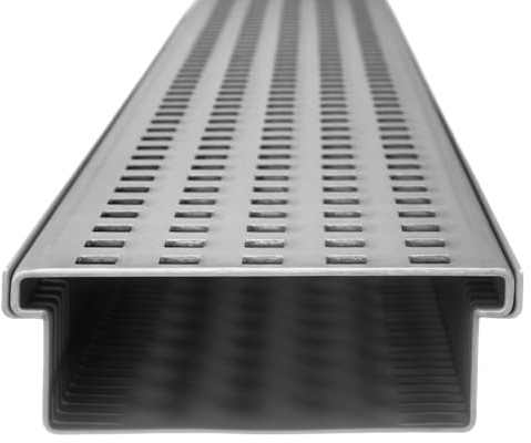 Brandsseller Kantfuchs 24 Caniveau de drainage PRO Style 1 m x 15 cm en acier Magnelis - Durable - Protection contre la corrosion - Faible entretien - Idéal pour façades et terrasses - Naturel