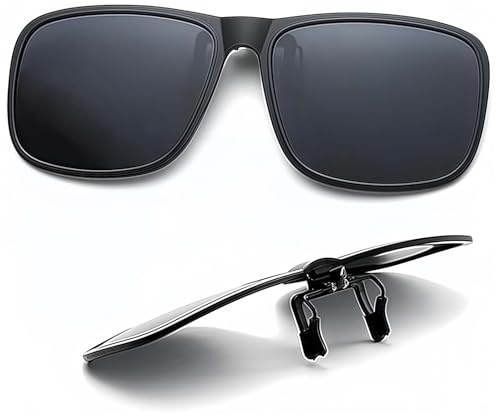 Yongst Sunglasses Clip On Glasses Polarized Clip On Sunglasses for Women And Men, UV 400 Protection Anti-Glare Flip-Up Shades Ideal for Driving, Fishing & Outdoor Activities Trendy & Lightweight 1PCS