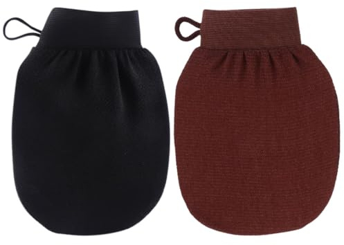 2 Pieza Exfoliating Glove, Guante Exfoliante Corporal, Guante Crin Exfoliante, Exfoliating Glove, Guante Exfoliante Coreano, Exfoliante Corporal Turco para Eliminar la Piel Muerta
