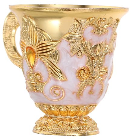 Ciieeo verre à vin blanc verre à whisky gobelet calice vintage gobelets mini coupe à offrandes dorée Coupes réutilisables gobelet en laiton Alliage de zinc blanche