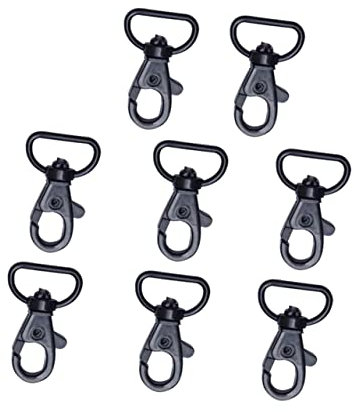 Gadpiparty 8 Piezas Hebilla de perro de cangrejo de río cierres de langosta giratorios llaveros giratorios de langosta pinza giratoria langosta ganchos giratorios clip de langosta Negro