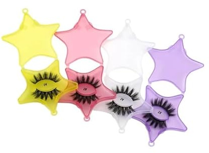 4Pcs Empty Plastic Lash Boxes Star Shape Eyelash Storage Box Travel Case 3D False Eyelashes Packaging Gift Boxes Holder Organizer for Women Girl Eyelash Storage and Packaging False Eyelashes, 4 Colors