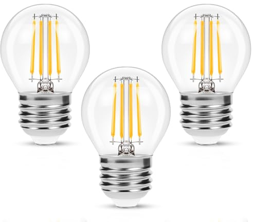 Flaspar Ampoule LED E27 4W Filament, Equivalent à Ampoule Incandescence 40W, Blanc Chaud 2700K, G45/P45 Forme Ampoule Edison Global, Lot de 3
