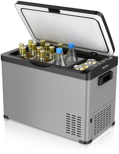 Brandson - ECO Kühlbox Kompressor XXL - Autokühlbox elektrisch - 30L Kühlschrank - Gefrierbox Kühlung bis – 22°C - Autokühlbox mit ECO Modus - 30 Liter 12V 24V KFZ – für LKW Auto Wohnmobil Boot