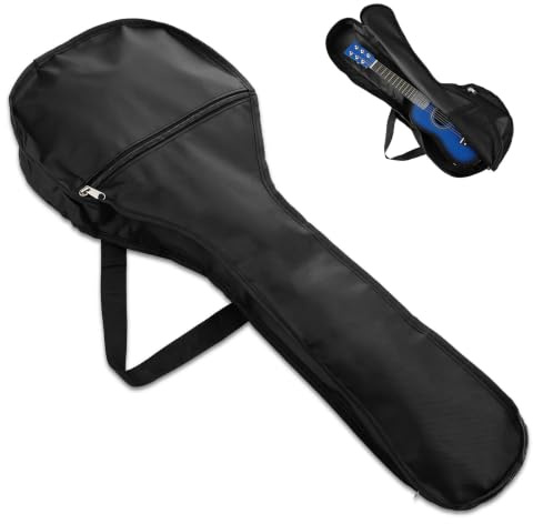 Padded Mandolin Carry Bag Backpack with Handles Black Oxford Cloth | Lightweight Practical Storage Container, Simple Unisex Style, Portable Instrument Accessory for Daily Transport