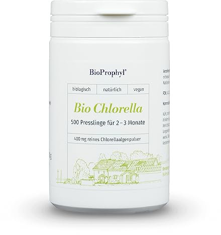 BioProphyl® BIO Chlorella 500-400 mg Chlorella Algenpulver aus kontrolliert biologischem Anbau - 500 Presslinge als Zwei-Monatsration