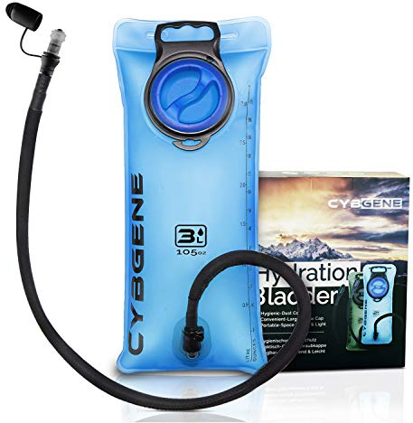CybGene Sacca Acqua per Zaino, Sacca Idrica con Apertura Larga, Sacca Idratazione Portatile con Tubo Isolato per Bere, Anti Perdita, Adatta a Trekking, Campeggio, Bicicletta e Arrampicata (Blu, 3L)