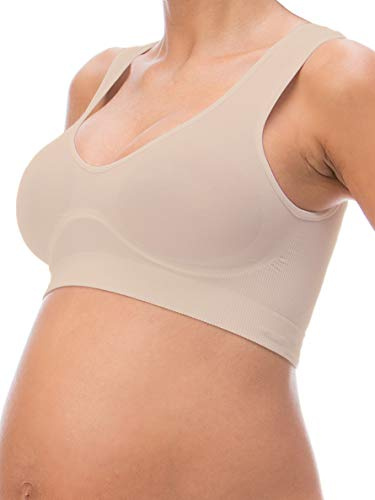 RelaxMaternity 5310 (Pulverfärg, S) Graviditets-bh, bomull, modellerande, stöd för byst, mammakläder