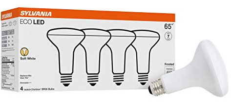Sylvania ECO LED BR30 Light Bulb, 65W = 10W, Dimmable, Frosted Finish, 650 Lumens, 2700K, Soft White - 4 Pack (40870)