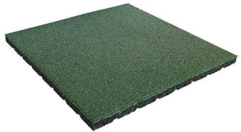 Vivol 2 stycken fallskyddsmattor, grön, 50 x 50 x 25 mm, TÜV-certifierad kvalitet, lekplats, barnkammare, skola, fitness- och crossfit-golvmattor som kan skäras till i storlek