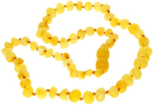 SilverAmber Jewellery Baltiskt bärnstenshalsband i konjak, körsbär, mix, honung, citron eller umbra, polerat och rått, handgjorda 100 % äkta bärnstenspärlor, premiumkvalitet, storlekar 33–70 cm, Amber
