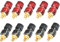 RUNCCI-YUN 10 Pcs 1/4 Copper Battery Terminal Stud, Battery Terminal Stud M6 Voltage Regulator Terminal Block Panel Mount Audio Speaker Terminal Binding Post (Red and Black)