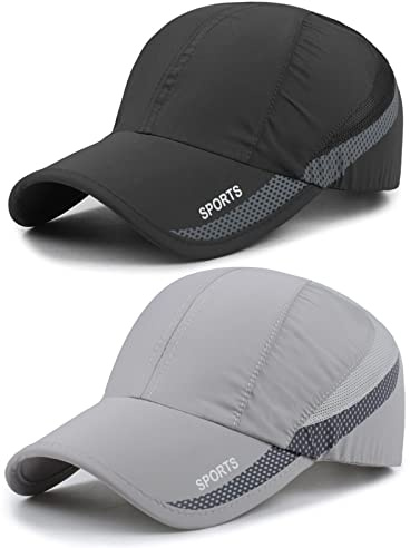TAGVO Cappellino da Baseball in Rete Sportiva, 2 Pacchi Berretto da Baseball Uomo Estivo Cappello, Impermeabile Cappello Trucker Uomo Donna con Fibbia Regolabile Chiusura (Taglia Unica)