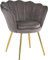 GARDENIA Fauteuil Athènes Coquille Gris Velvet Design, 57 x 69 x 82