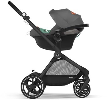 CYBEX Gold Kinderwagen EOS 2-in-1 mit Babyschale Aton B2 i-Size und Babyschalen-Adapter, Reisesystem, Ab Geburt bis 22 kg (ca. 4 Jahre), Lava Grey (Grau)