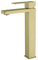 Decaura Waschtischarmatur golden Hoch Waschbeckenarmatur Wasserhahn Bad Eckig Armatur Badezimmer für Aufsatzwaschbecken/Waschschale ohne Hahnloch