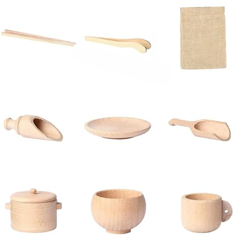 Strumenti del contenitore sensoriale | Giocattoli per bambini - Set di 8 palette di legno e pinze di legno, giocattolo per l'apprendimento della motricità fine per bambini dai 3 anni in su