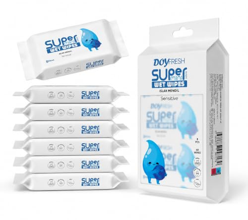 Super Mini Wet Wipes Travel Size, Sensitive Portable Travel Wipes - Hand and Face Wipes for Adults, Kids & Baby Care, 8 Pack Total 64 Wipes (White, Pack of 8)