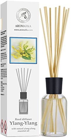 Diffuseur Parfum de Ylang-Ylang 100ml - Naturel Huile Essentielle - Fragrance Fraîche et Durable - Kit Diffuseur Cadeau avec 10 Bâtons de Bambou est Le Meilleur pour Aromathérapie - Accueil