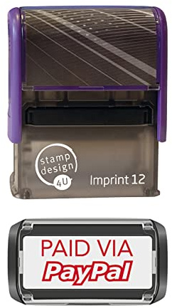 Stamp Design 4U Imprint 12 RED 48 x 18mm Self-Inking Rubber Stamp - Paid VIA PAYPAL in Red Ink