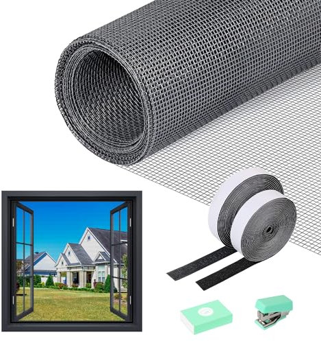 Moustiquaire Rouleau,Découpable Moustiquaire Fibre de Verre,Résistant aux UV Moustiquaire au Metre,Filet Anti Moustique Fenetre 250 x 120cm DIY Toile Moustiquaire Gris