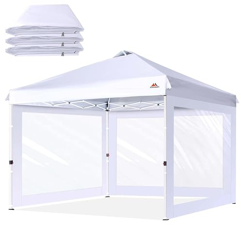 SCOCANOPY Clear Window Sidewall for 10x10 Canopy Frame, 3 Pack Sunwalls Only,(White)