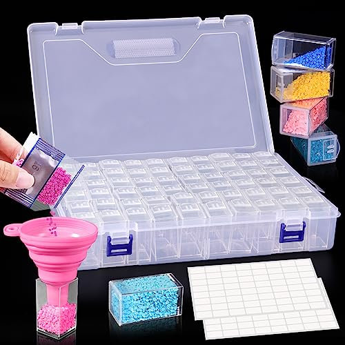 Diamond Painting Aufbewahrungsbox,60 Gitter diamond painting zubehör boxen,abnehmbare Kunststoff-Aufbewahrungsbox für Diamant-Stickerei,DIY-Handwerk,5D diamond painting zubehör Werkzeug Sortimentsbox