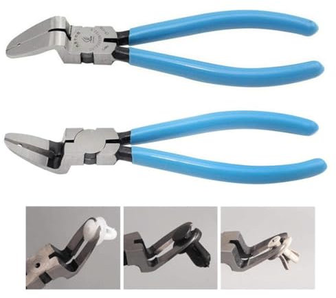 Alicates de corte diagonal, cortadores de alambre, retenedor de empuje, remache, clip de palanca, clips de extracción, surtido de paneles, herramientas de carrocería automática (azul claro)