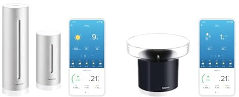 Netatmo Smarte Wetterstation mit Wandhalterung - WLAN, Funk, Innen- und Außensensor & Regenmesser Funk für die Netatmo Wetterstation, NRG01-WW