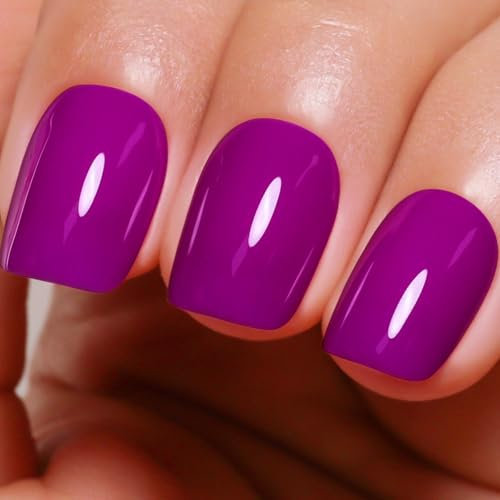 Ozzeal Dark Purple Gel Nail Polish, Spring/Summer Soak Off LED/UV Gel Nail Polish Art Starter Manicure Salon DIY Nail Gel Polish, 0.5 Fl Oz